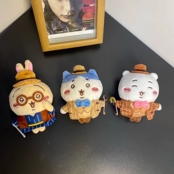 Hachiware Usagi Detective Plush Keychain Bag Charm Kawaii Japanese Healing Gift for Boys Girls Cartoon Plush Plaything Decor
