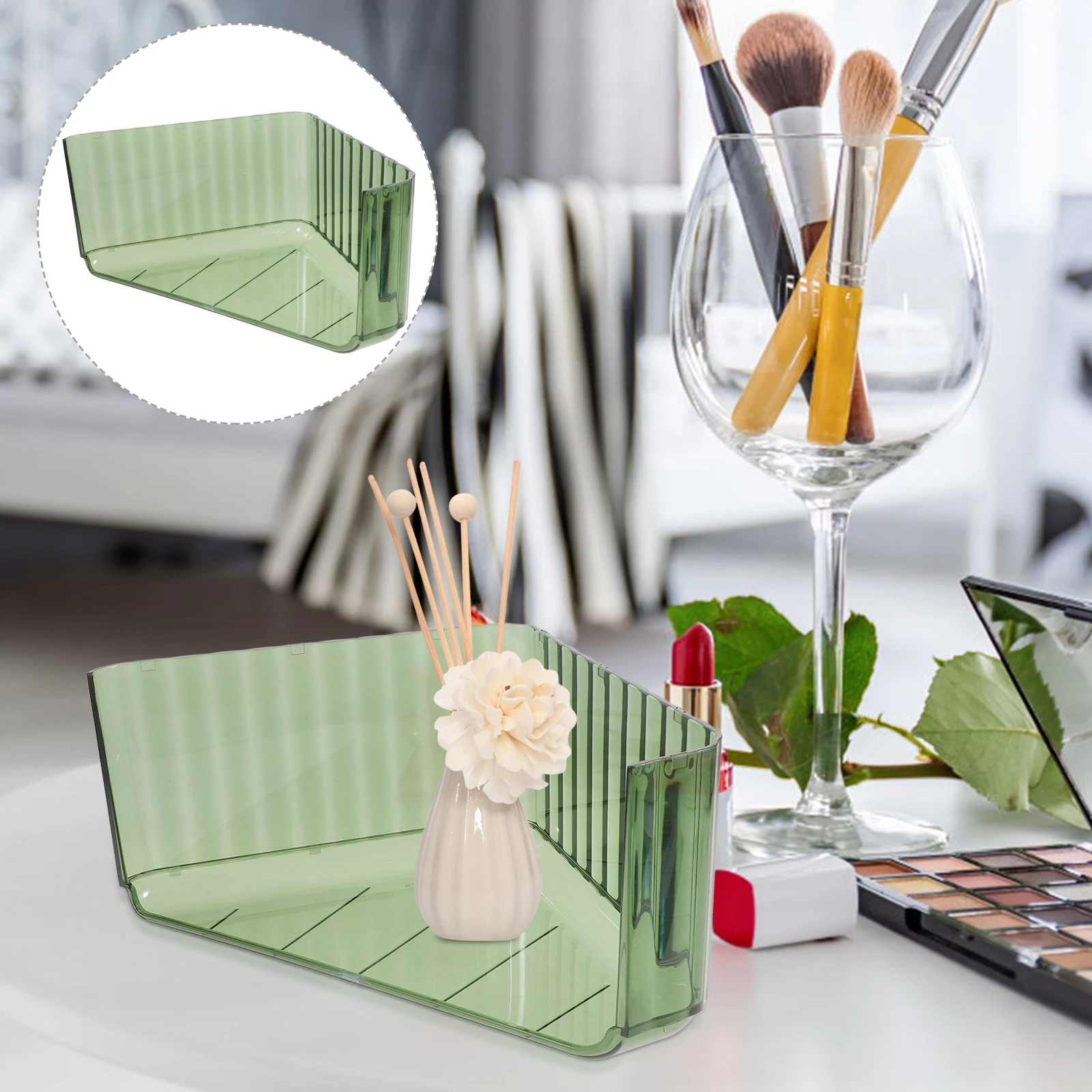

Transparent Storage Box Jewelry Display Tray Organizer PET Material Water Resistant Easy Clean Desk Table Showcase Home