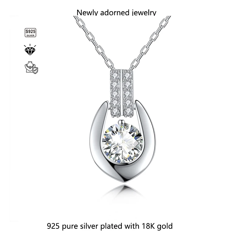 

A stylish and simple European and American cross-border Temu best-selling fashion necklace for women, featuring a 925 silver set