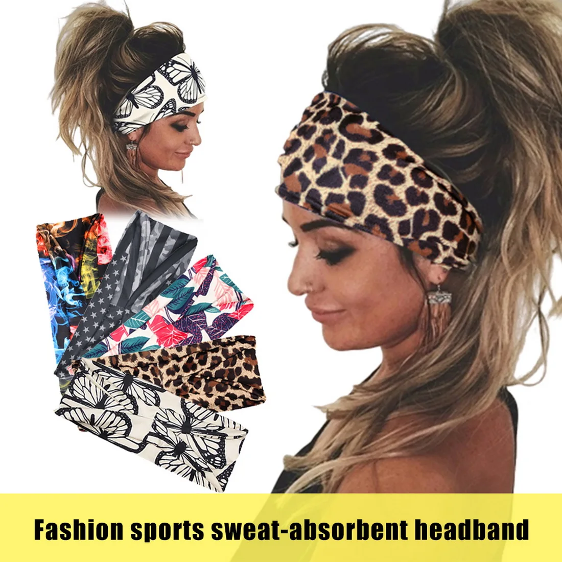 Diadema deportiva Tie Dye para ciclismo y Yoga, banda para el sudor para hombres y mujeres, bandas para el pelo de Yoga, bandas para el sudor para la cabeza, seguridad deportiva