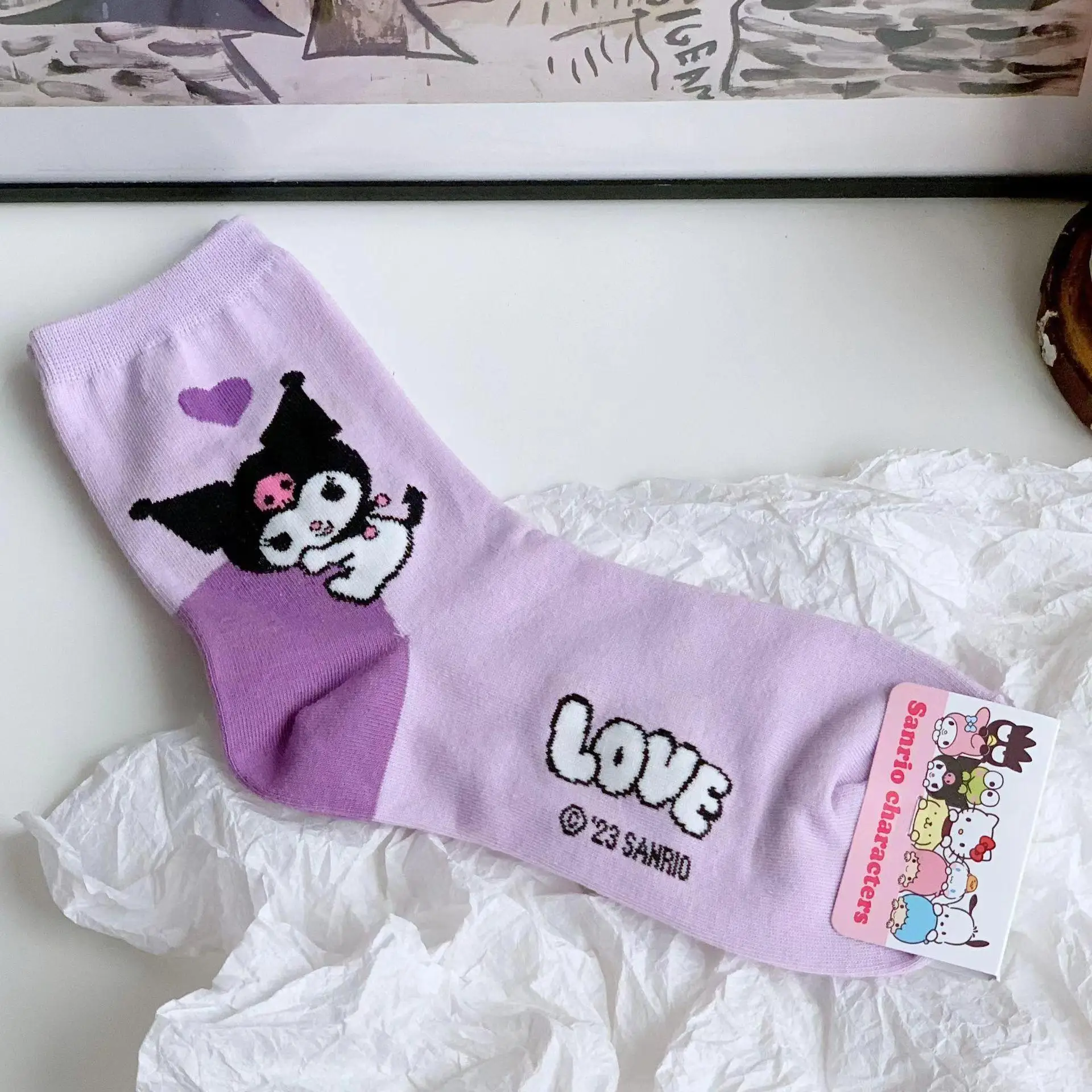 Dikke enkellange antislipsokken