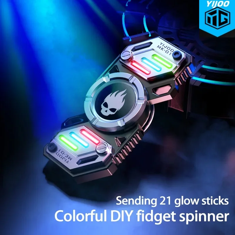 

Light Effect Combinations Fidget Spinner Metal Toys For Men Roating Gyro Fingertip Antistress EDC Hand Stress Relief Gifts