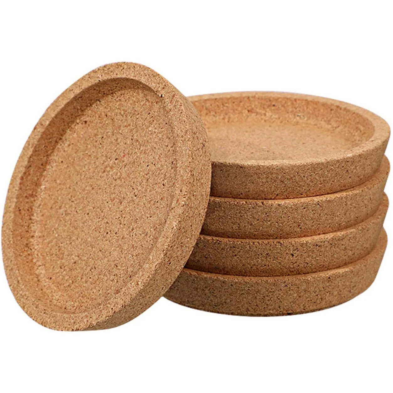 5 Pcs Cork Coaster for Beverage Coasters Heat-Resistant Water Reusable Natural Round Coasters for Restaurants and Bars