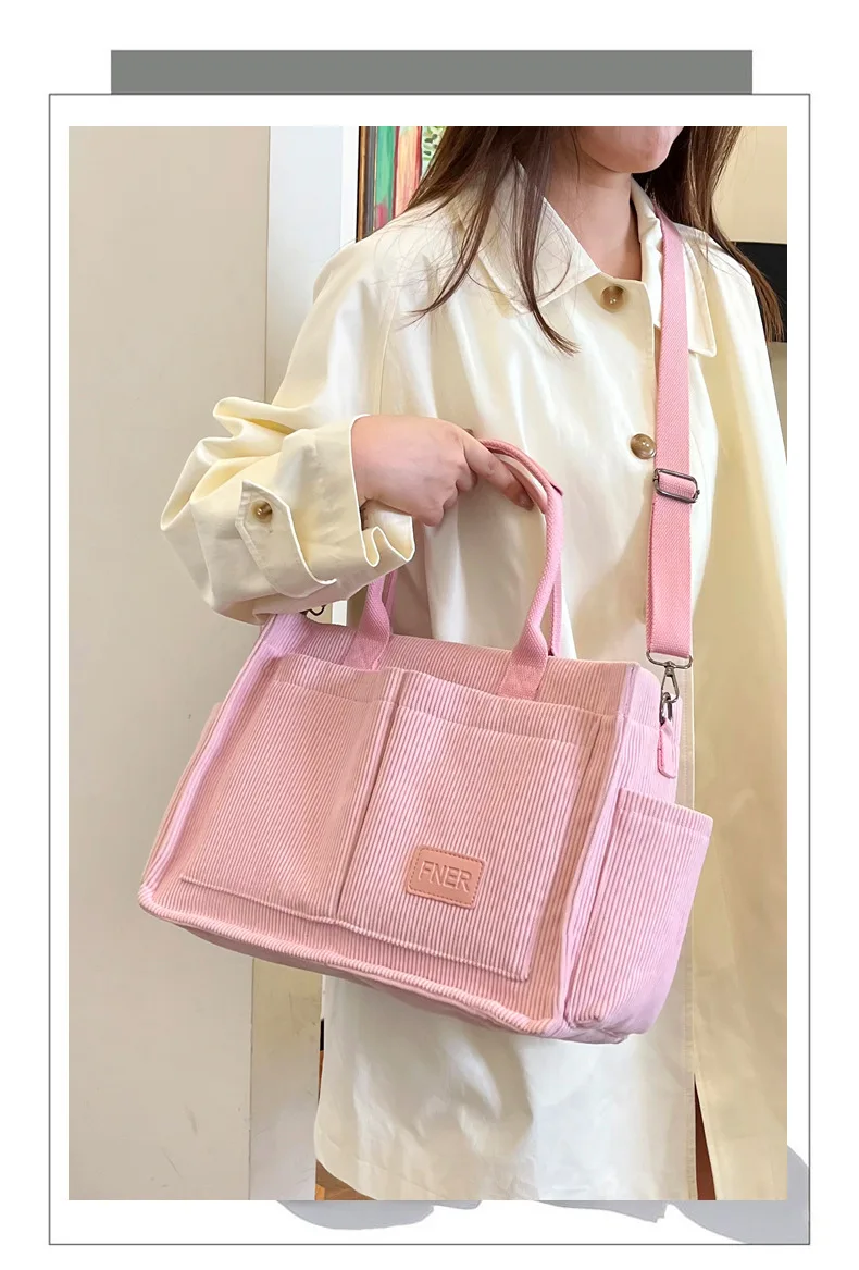 

Большая вместительная сумка на одно плечо, ручной рюкзак через плечо, модный повседневный рюкзак (вельвет)