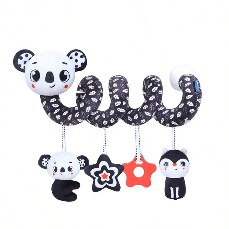 

Детское автокресло, черно-белая высококонтрастная сенсорная погремушка, спиральная подвесная кукла-коляска для новорожденных мальчиков и девочек