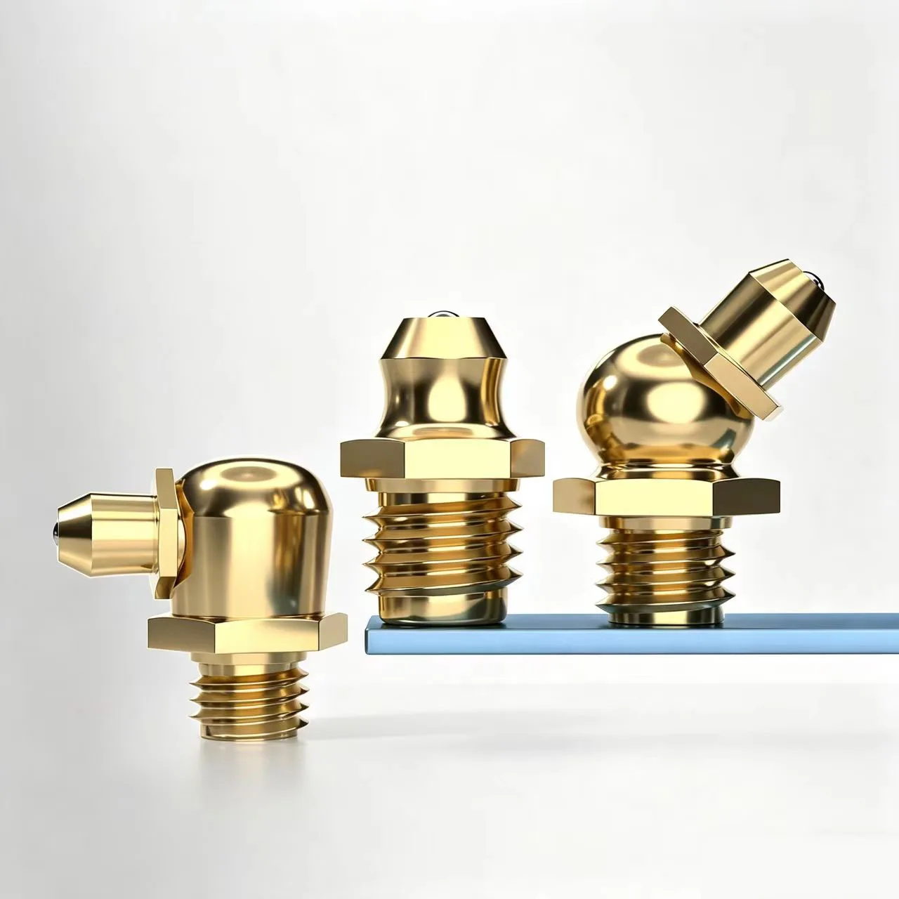 Brass Grease Zerk Fittings Lubricating Grease Nipples Straight 45° 90° BSP NPT UNF 1/16