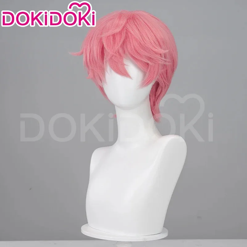 Peluca Mizi Anime Cosplay peluca DokiDoki mujeres 32cm pelo corto rosa Mizi Cosplay gorro de peluca gratis