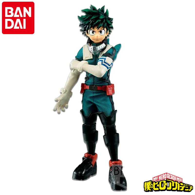 

В наличии оригинальная фигурка Bandai, 100% натуральная фигурка Banpresto My Hero Academia Midoriya Izuku, модель, украшения, статуя, праздничные подарки