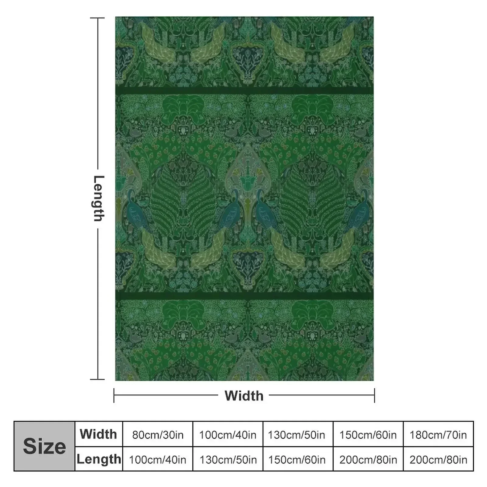 Peacock Art Deco/Art Nouveau in Arsenic Green Throw Blanket cosplay anime Blankets For Bed For Decorative Sofa Blankets