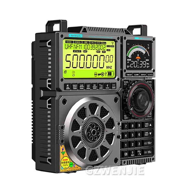 HRD-C919 AIR FM MW SW Shortwave VHF UHF WB Multi-band Radio Portable Aviation Band Radio Receiver 5000ma Battery