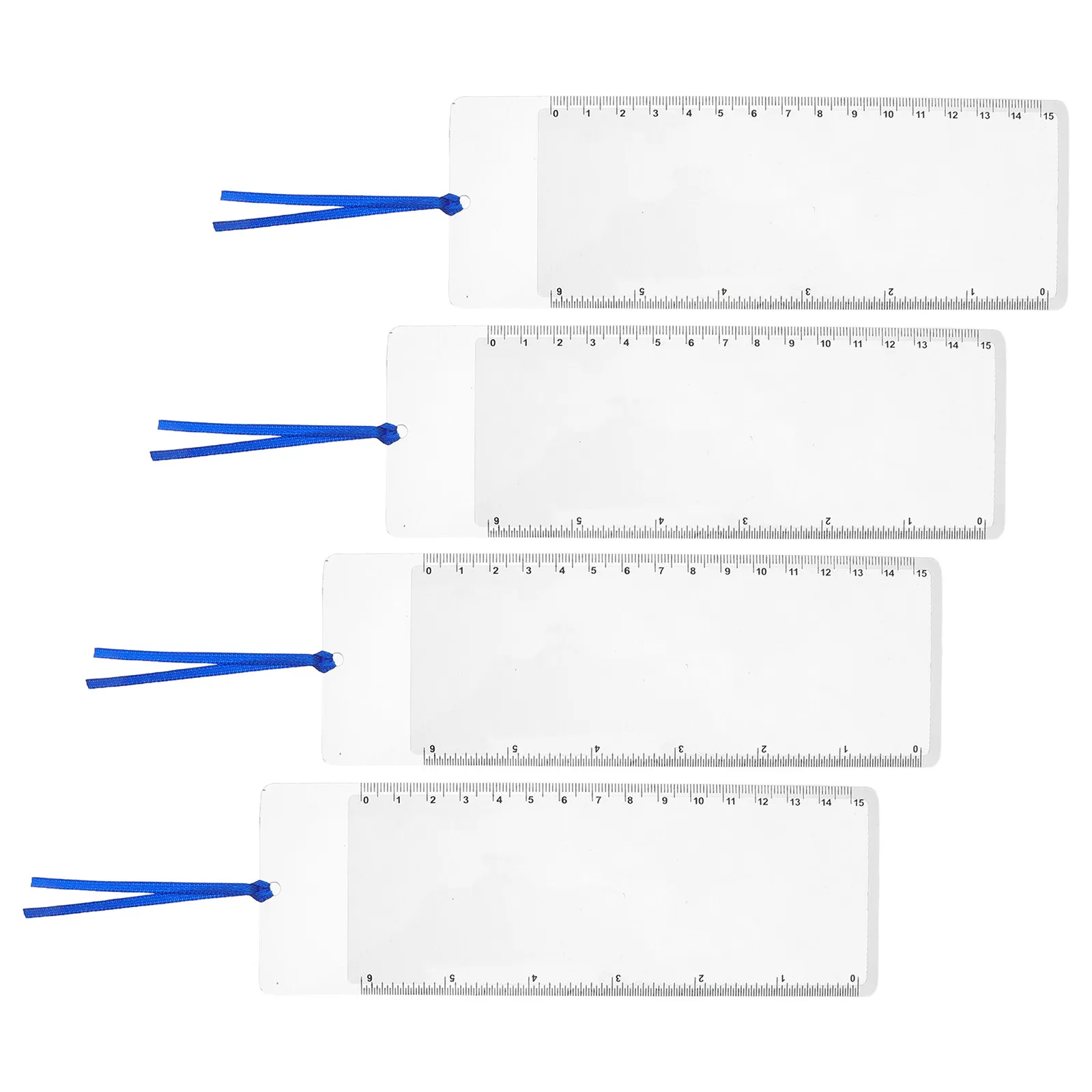 4Pcs Reading Magnifier Bookmark Ultra Thin 3X Book Page Magnifier Sheet 7.4x2.5inch Ruler Reading Aid for Seniors Low Vision