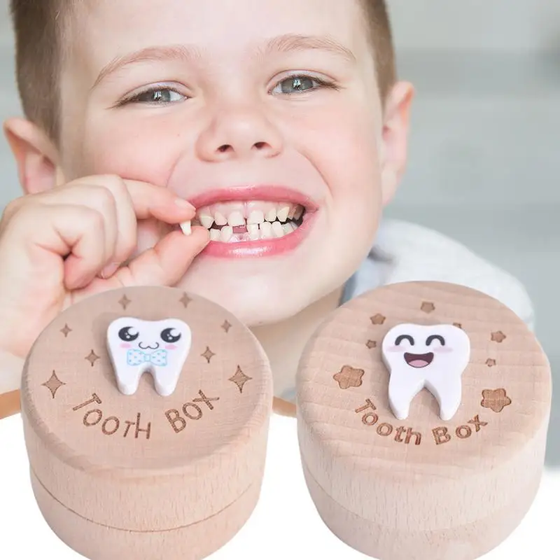 Tooth Fairy Box Wooden Kids Lost Tooth Storage Box Tooth Fairy Box Lost Teeth Holders For Kids Hair Tooth Saver First Tooth