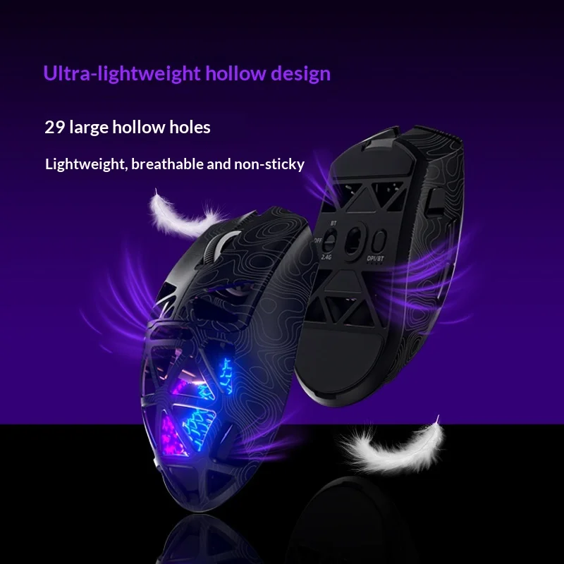 New Furycube G11 Mouse Wireless Bluetooth Mouse 3mode Hollow Game Mouses Paw3311 Rgb E-Sport Mouse Lightweight Game Accessories