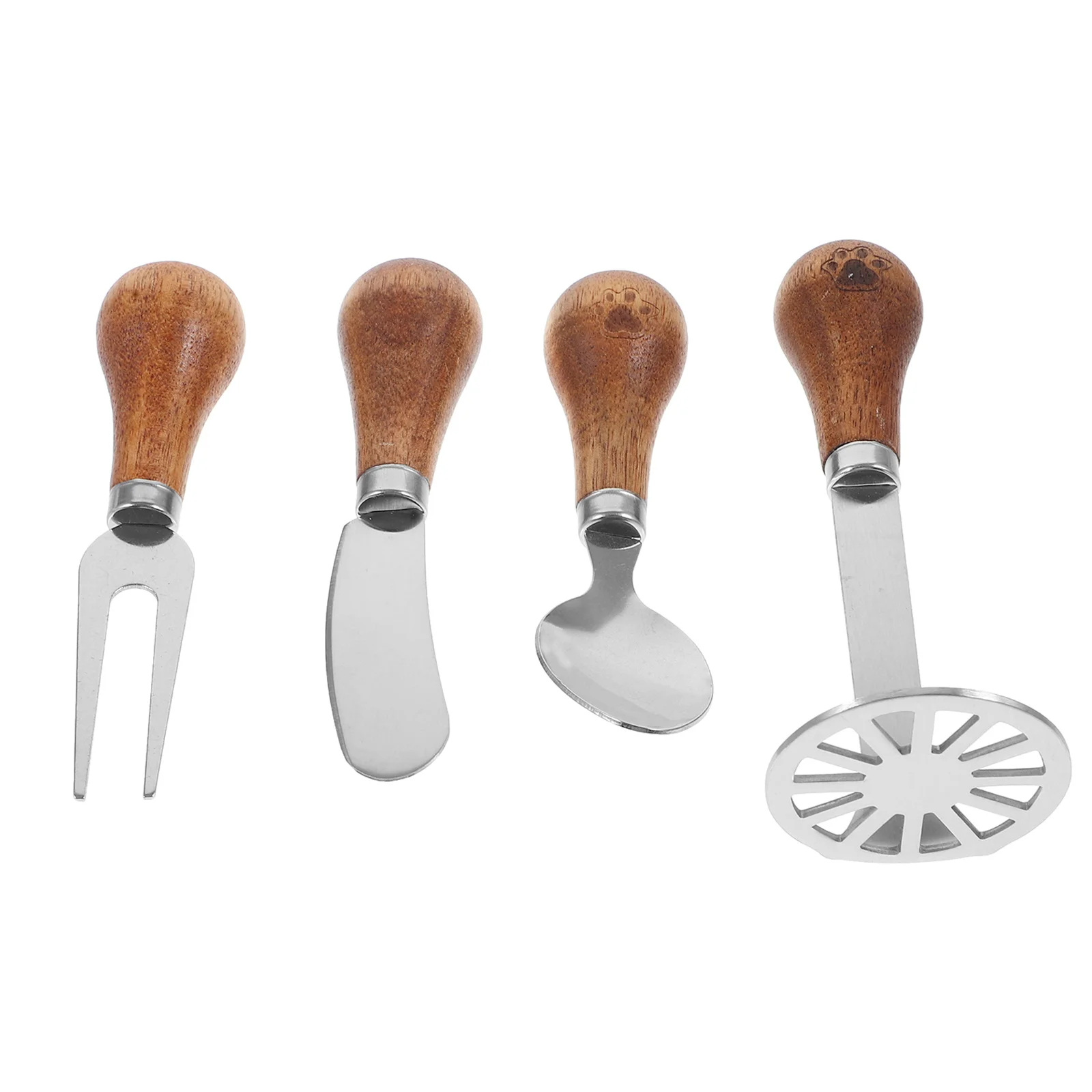 

1Set Butter Knife Set Stainless Steel Cheese Tools with Wooden Handle for Kitchen Baking Cooking Home Restaurant Use Cheese