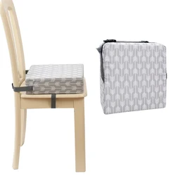 Toddler Booster Seat for Dining Table Dining Chair Heightening Cushion Highchair Booster for Baby Kids  with Safety Buckle Strap