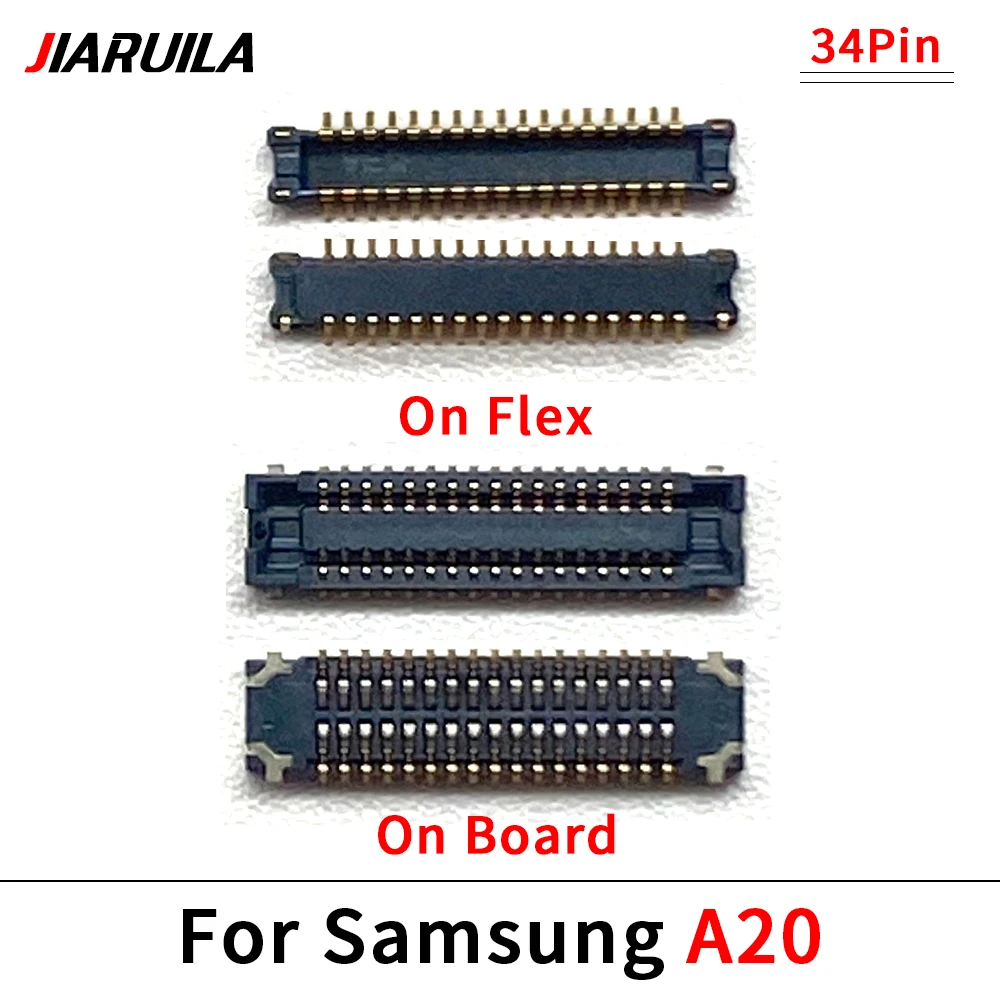 LCD 디스플레이 스크린 플렉스 FPC 커넥터, 플러그 온 보드, 삼성 A10, A20, A30, A40, A60 용, 10 개