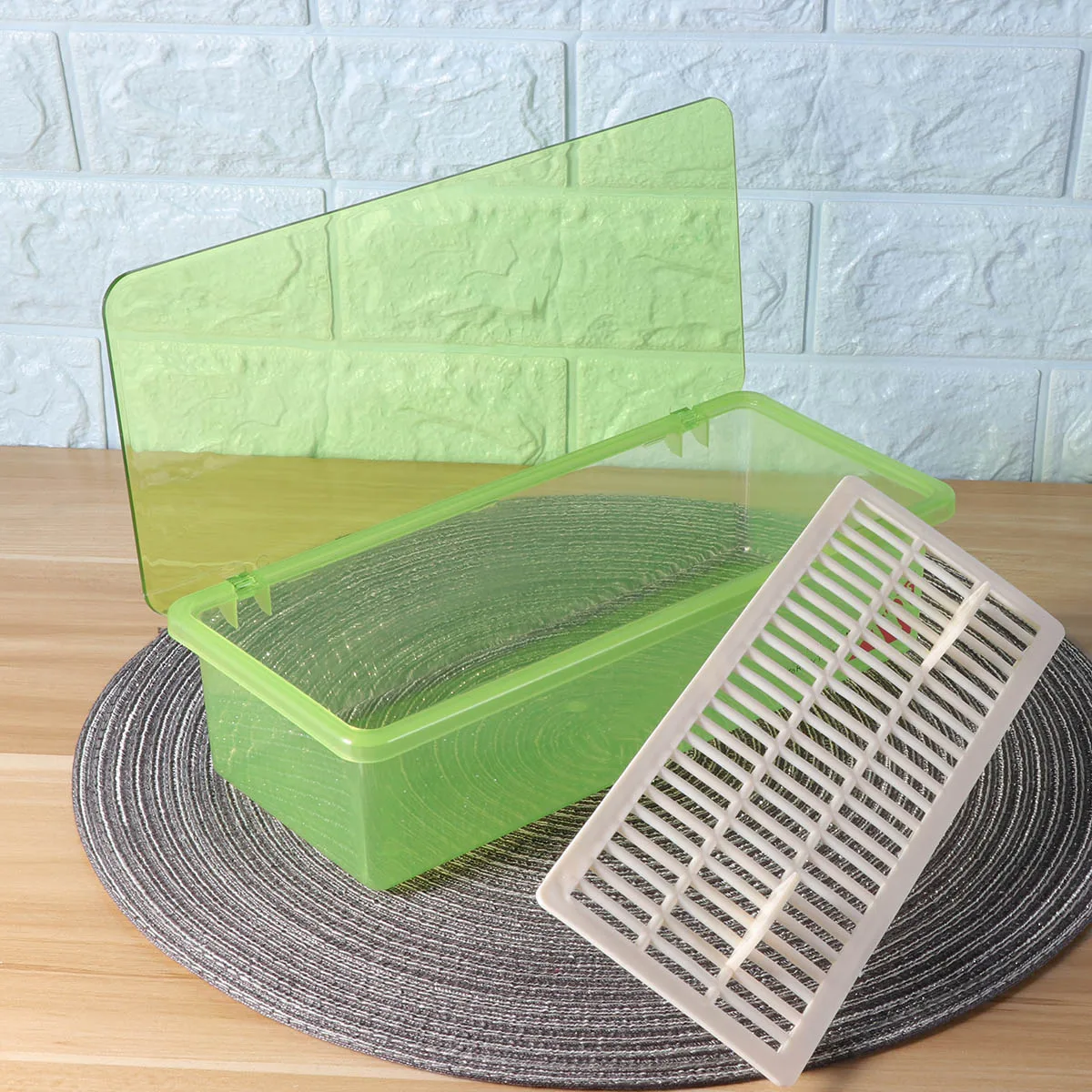 

1PC Chopsticks Drain Storage Box Food Grade Plastic Dustproof Transparent Utensil Container Bacteria Resistant Kitchen ganizer