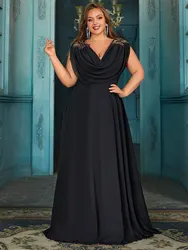 Plus Size Chiffon Applique Wedding Multicolor Evening Dress 4XL5XL Big Size Banquet Dance Women's Holiday Evening Dress