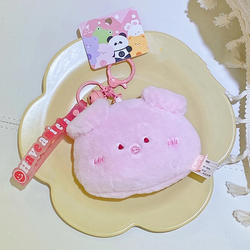 Creative Cute Animal Plush Coin Purse Mini Carry-on Bag  Kawaii Plush Animal Backpack Pendant Girl Plush Purses Keychain