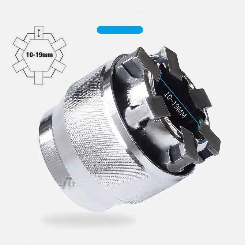 1PC 3/8 Inch Drive 10-19 Mm Adjustable Hex Universal Socket Torque Ratchet Socket Adapter Wrench Head Spanner Sleeve Repair Tool