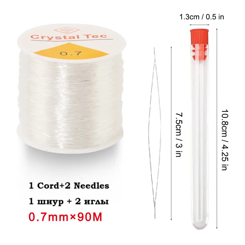 0,5–1,0 mm elastische Schnur, Perlenfaden, Stretch-Schnur, Faser-Bastellinie für Schmuckherstellung, DIY-Rocailles, Pony-Perlen, Armbänder