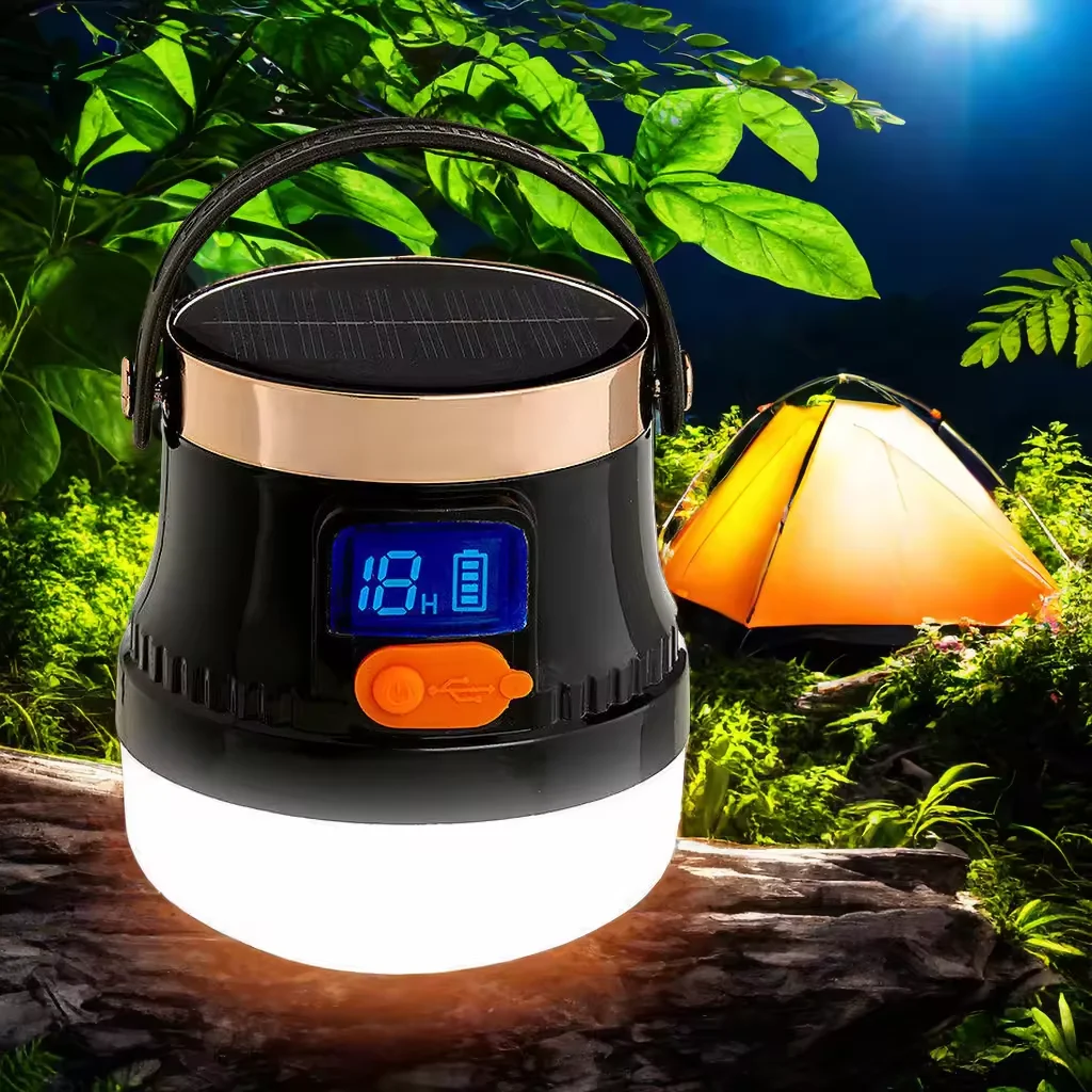 High Power Solar LED Camping Lantern Rechargeable IP65 Emergency Power Bank Led Outdoor Camping Equipment for Camping Fishing