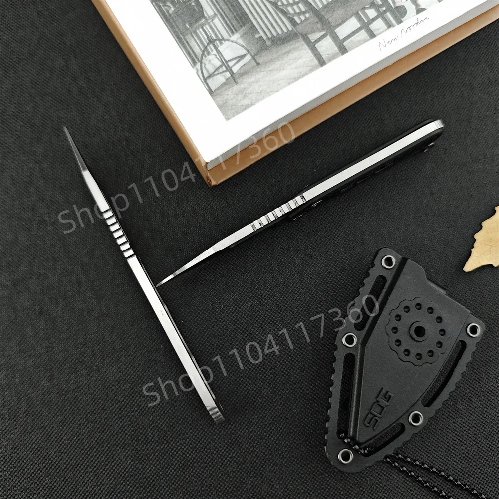 Mały nóż ze stałym ostrzem MINI nóż z brelokiem na szyję 5Cr15MoV ostrze G10/uchwyt stalowy Outdoor EDC Camping piesze wycieczki mały nóż