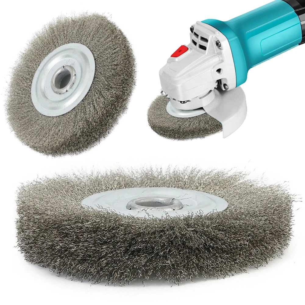 125mm Stainless Steel Wire Wheel Brush Metal Derust Crimped Wheel Drill Brush Rust Removal Rotary Tool for Grinding & Polishing