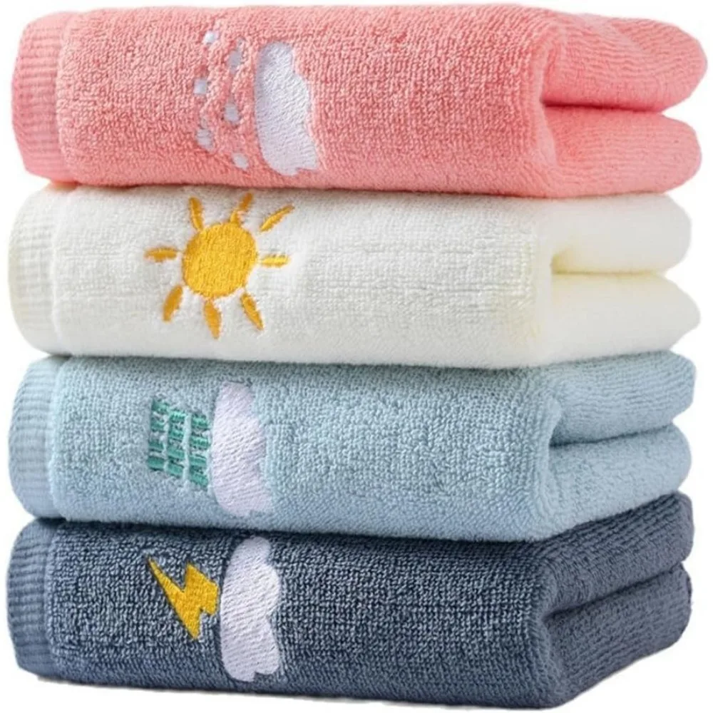 

Soft Cotton Hand Towels Set of 4 Highly Absorbent for Bathroom Kitchen Gym and Spa 14x29 Inches