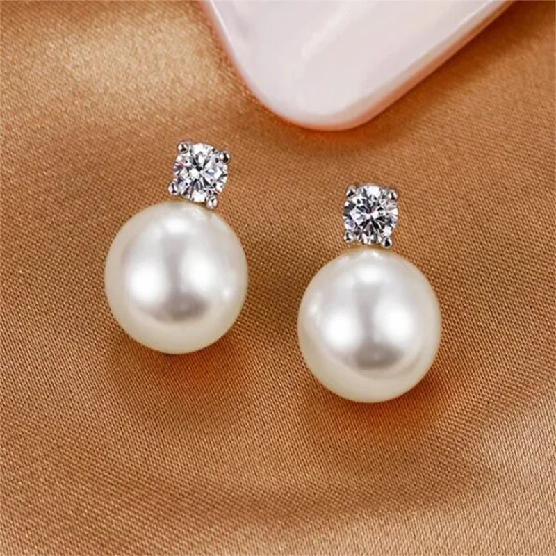Somilia-New Fashion Lofty 8-12mm Freshwater Pearl Stud 18k Gold Earrings for Women S925 Sterling Silver Jewelry Girlfriend Gift