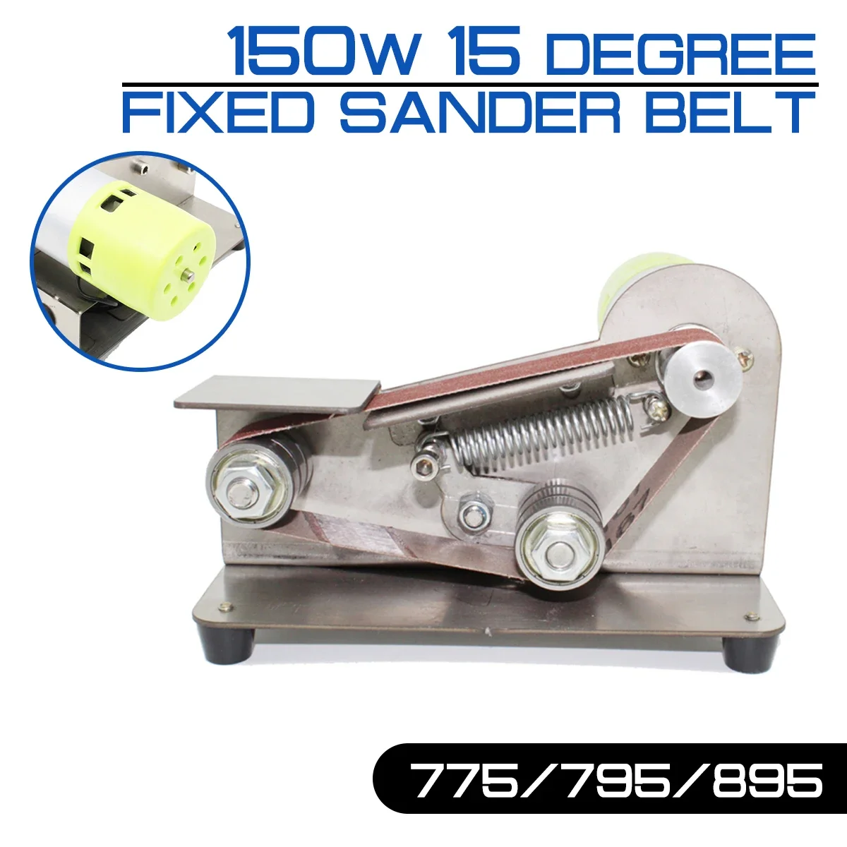 

150W Fixed Sander Belt Machine 15 degree Electric Belt Sander Polishing Grinder Sander Grinding Tool Cutter Edges Sharpener