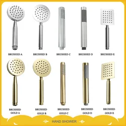 Brushed Gold Handheld Shower Head Wall Mounted Brass Bracket Stainless Steel Handheld Shower 1.5M Hose Bathroom Accessories