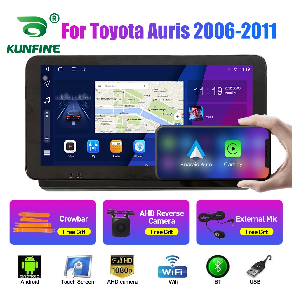 

Автомобильный радиоприемник 10,33 дюйма для Toyota Auris 2006-2011 2Din Android Восьмиядерный автомобильный стерео DVD GPS-навигатор плеер QLED экран Carplay