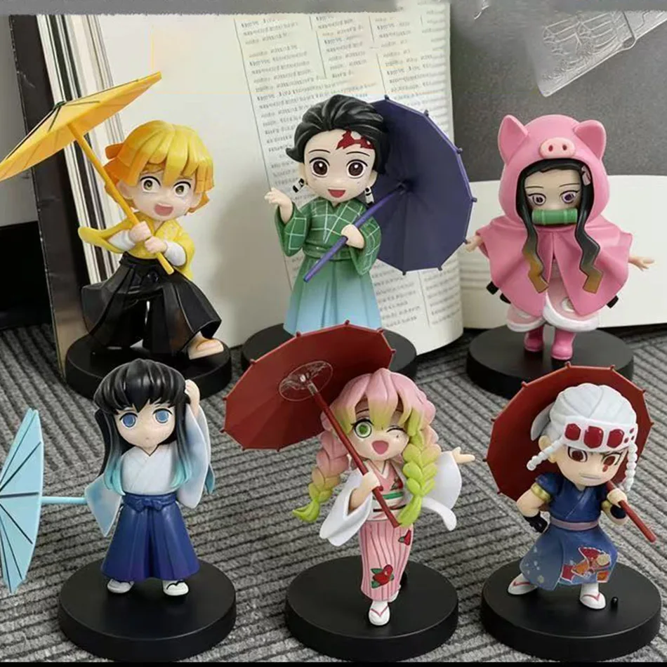 New Style Demon Slayer Figure Plum Rain Series Kochou Shinobu Tomioka Giyuu Kanroji Mitsuri Toy Gift view 4