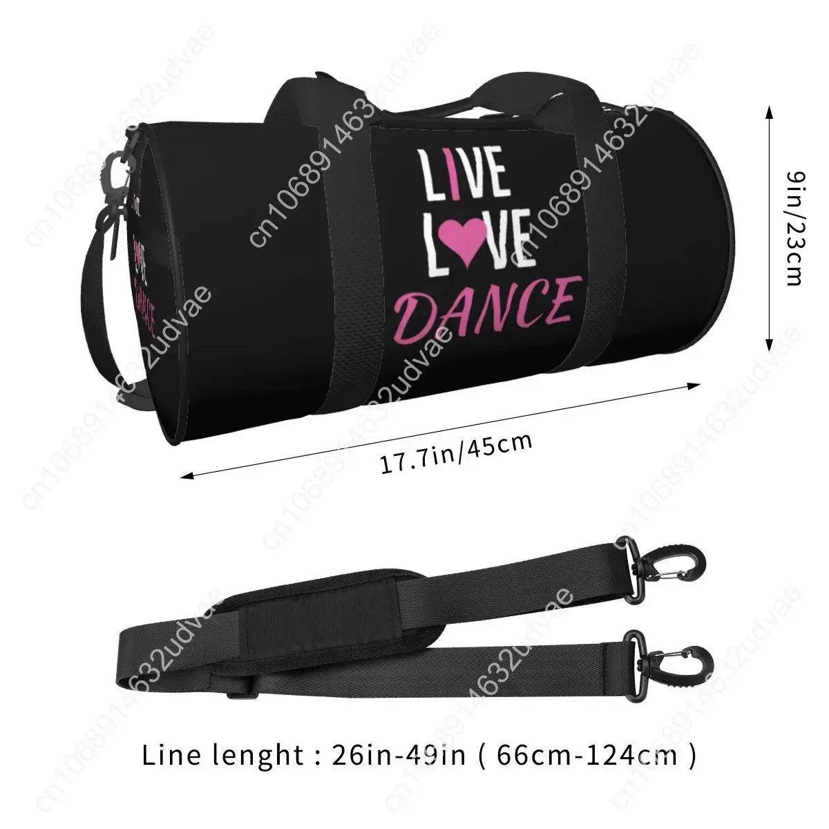 Live Love Dance Sport Bags Sport Kawaii with Shoes Gym Bag Weekend Couple Pattern Handbag Travel Training Vintage Fitness Bag