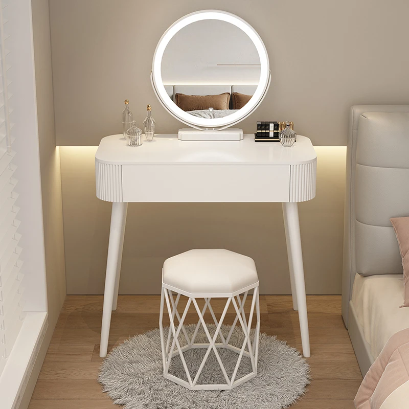 Portable Makeup Organizer Vanity Table Mirror Nightstand Antique Furniture Bedroom Luxury Girls Chair Meuble Coiffeuse Storage