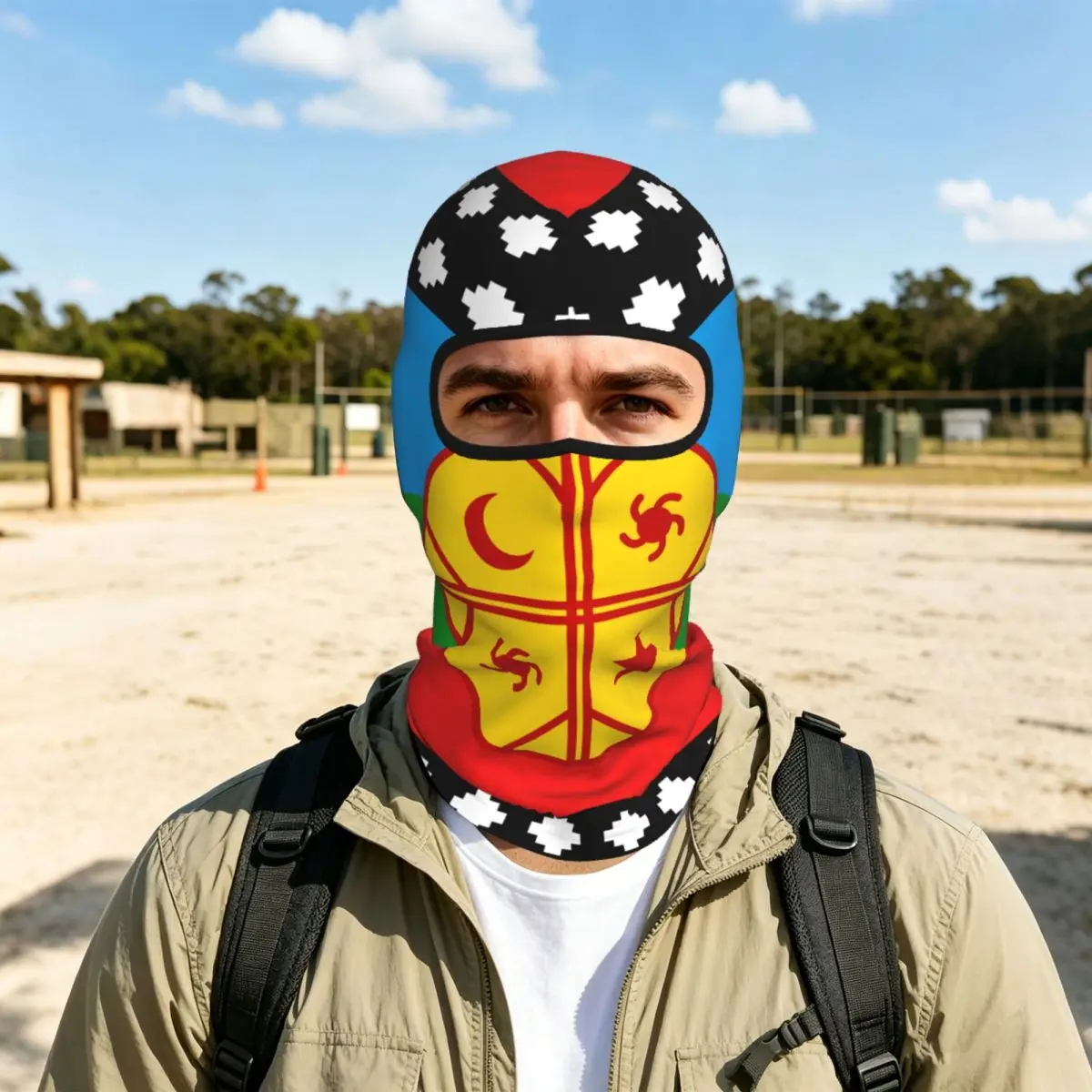 屋外用クール日焼け止めバイクフェイスマスク、モトバイカーウィンドキャップマスクストッパー、防風自転車サイクリングヘッドギア