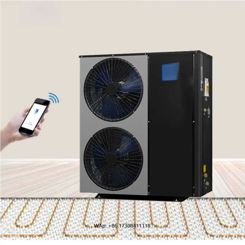 Air Source Heatpump Freestanding Dc Inverter Air to Water Heat Pump Chiller Painted Cabinet 10-40 Kw Solar Bathroom