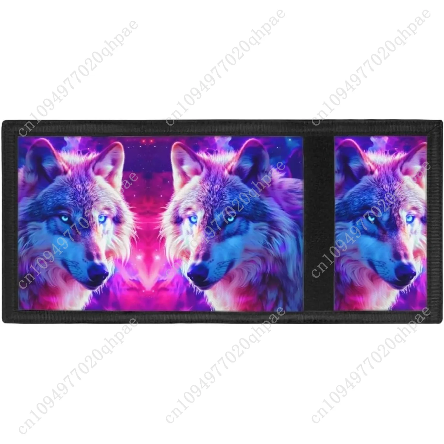 GLUDEAR Kid Wolf Trifold Wallets Outdoor Print Wallet Money Organizer for Teens Girl Boy Birthday,Rose Galaxy Wolf