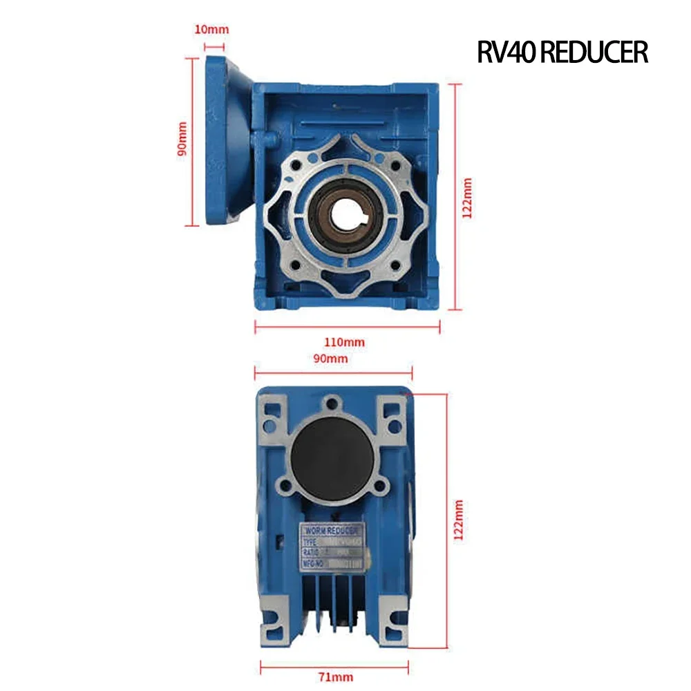 NMRV40 12V 24V 60W DC Worm Gear Motor with Single Output Shaft RV40 Adjustable-speed CW CCW High Torque