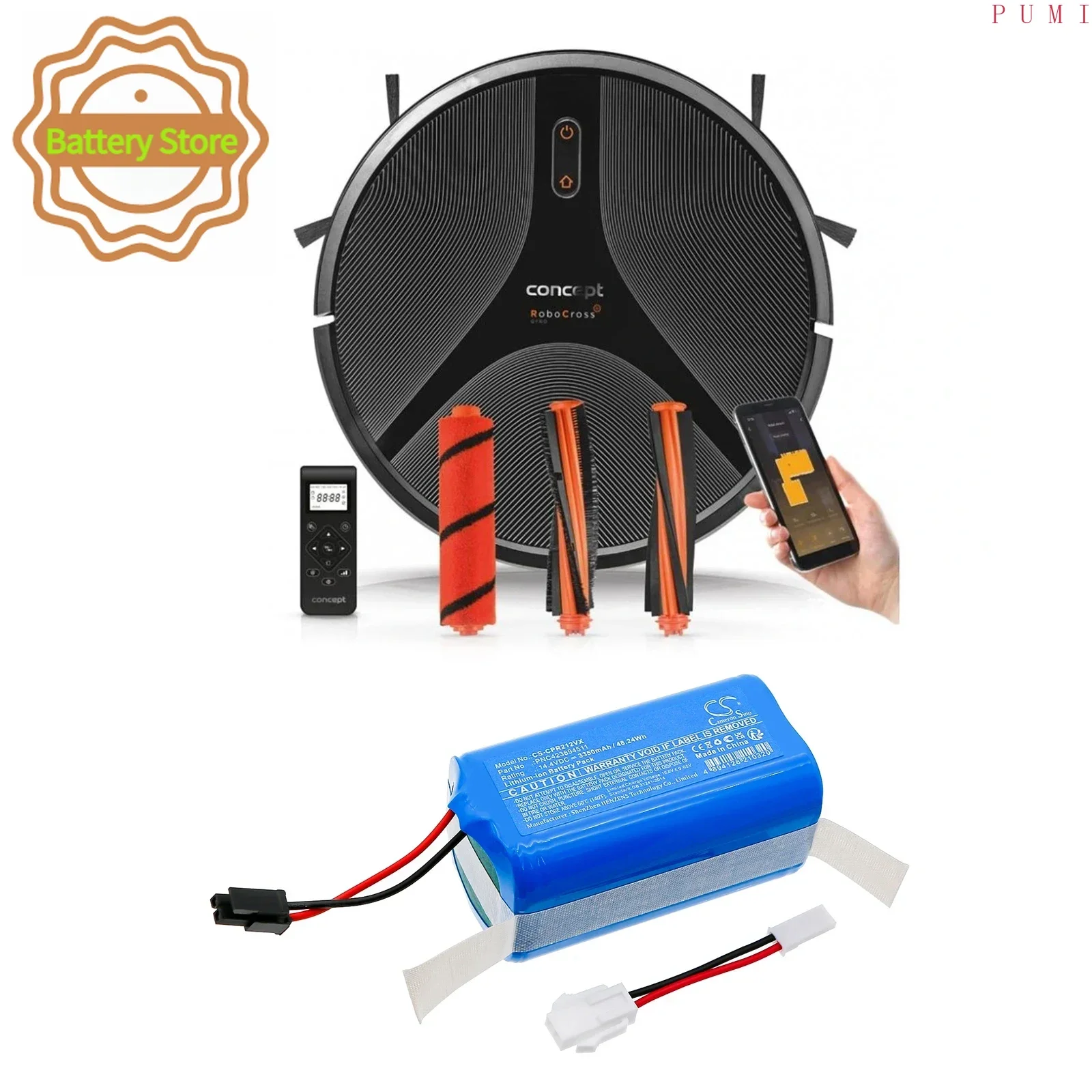 CS Replacement Battery for Concept VR2020,VR2100,VR2110,VR3105 PN:PNC423894511 3350mAh / 48.24Wh