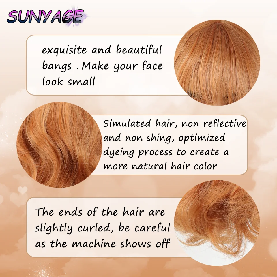 SUNYAGE-pelucas de pelo de fibra sintética para mujeres y niñas, pelo Natural de onda profunda, reemplazo para fiesta diaria, Cosplay