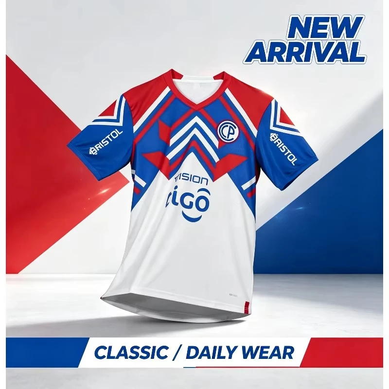 Children Men Cerro Porteño Soccer Jersey Short Sleeve Football Shirt 3 Styles Paraguay Fans Support for Daily Casual Sport Tops