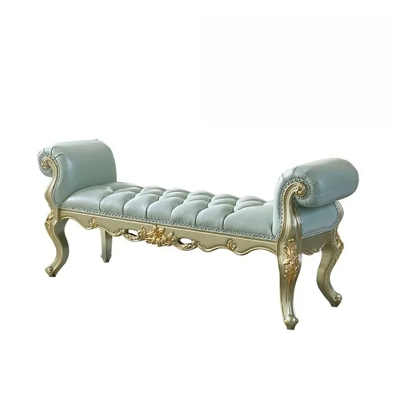 

European-style bedside stool sofa bedside solid wood fabric bedroom casual foot pedal bedside pedal fashionable high-end