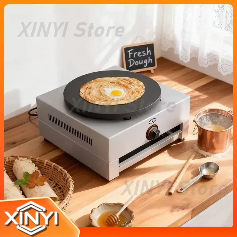 Commercial Gas Crepe Maker 40cm Teflon Non Stick Cooking Surface Pancake Machine 2800Pa for Street Food Stall