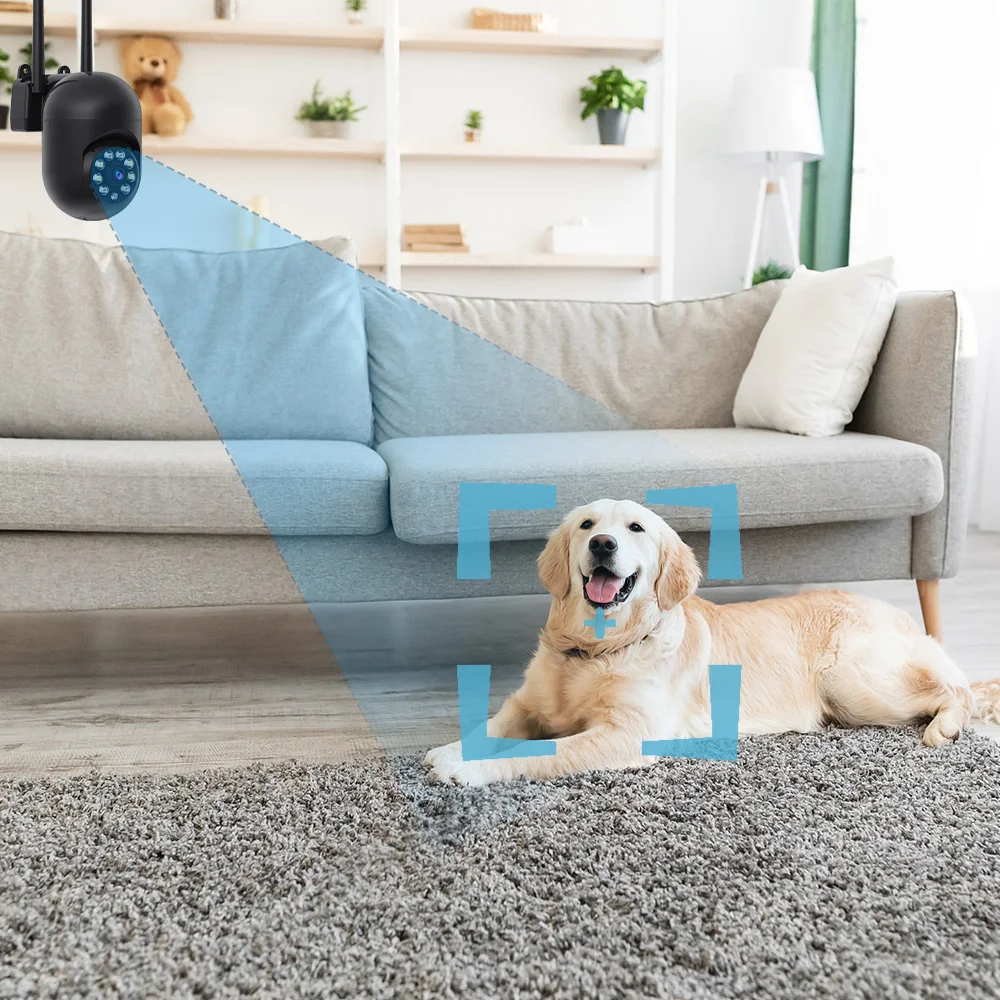 Panoramica WiFi da 3 MP 355 °   Inclinazione 90 °    Telecamera di sicurezza wireless Visione notturna a colori Rilevazione movimento Telecamera automatica audio bidirezionale