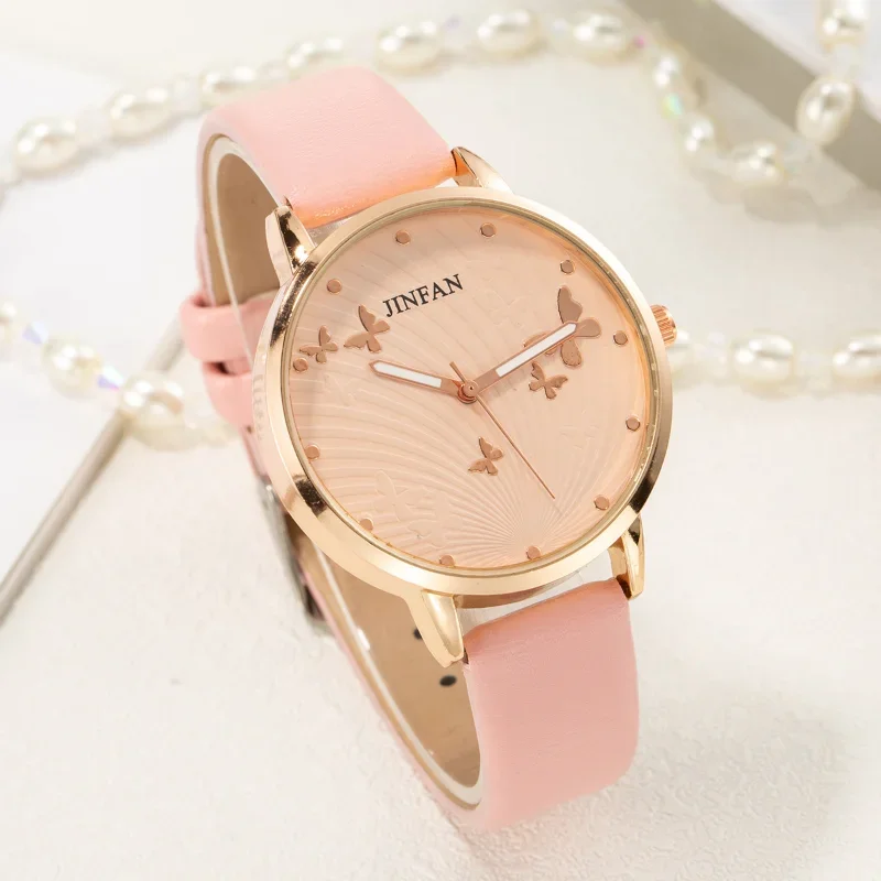 Elegant Simple Butterfly Design Dial Design Ladies Watches Women Fashion Luxury Dress Watch Casual Woman Quartz Leather Clock