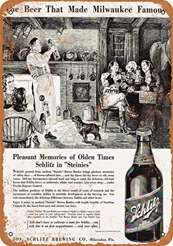 Metal Sign - Schlitz Beer in Steinies - Vintage Look