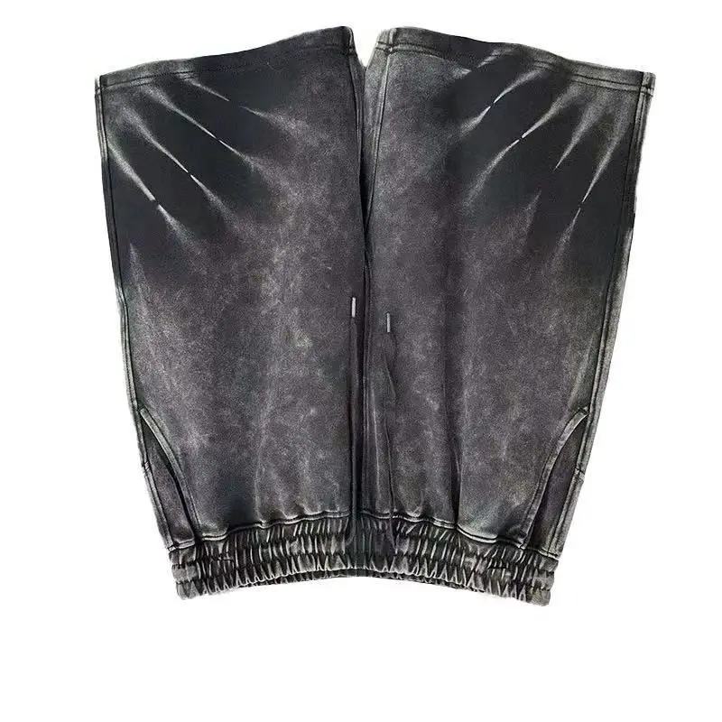 Shorts for Men's Casual Worn-out Washed Shorts for Spring and Summer Loose Solid Color Fashionable Streetwear Simple and Trendy