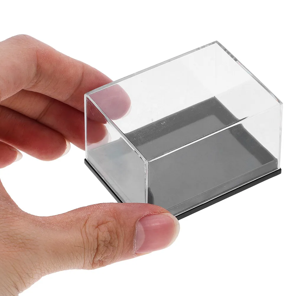 8Pcs Easy Assembly Clear Rectangular Specimen Box for Mineral Display Shell Collection Gemstone Storage Display Case